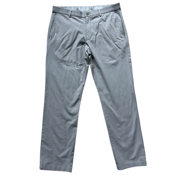 LAUREN RALPH LAUREN Men's Gray Chino Pants Size 33x30 Elastic Waist Stretch - Picture 1 of 6
